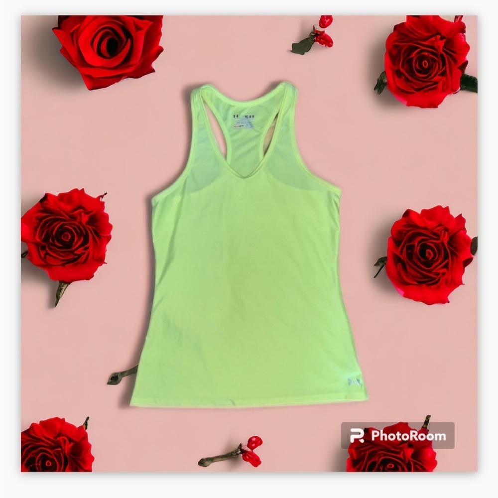 Women’s Under Armour Heat Gear Yellow Tank Top—logo Sz M-Like New​​​​​ - Picture 9 of 13